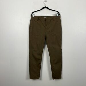 J. Crew Womens 32 Straight Leg 5 Pocket Army Green Relaxed  Casual Chino Pants